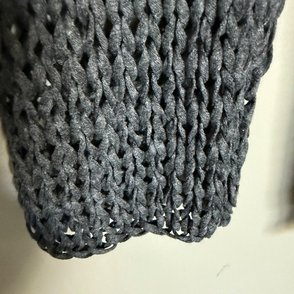 Eileen Fisher Gray Metalic 3/4 Sleeves Open Front Cardigan Size Small - Picture 3 of 8